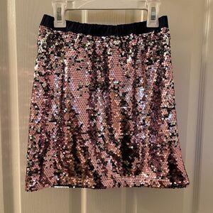 Oshkosh B'gosh Pink Silver Sequin Skirt Flippy Reversible Sequins Girls Size 12